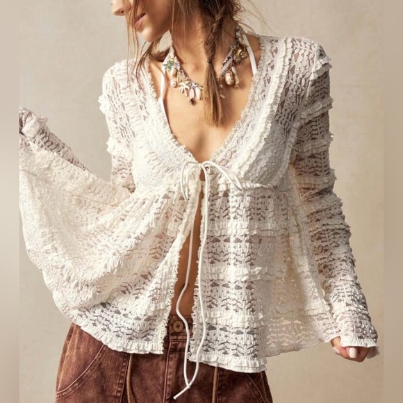 Halo & Harley Tops - Elegant Lace Women’s Top - Cream